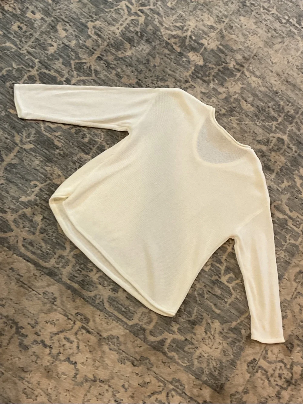 Investments Women's V-Neck Ribbed textured Cream Sweater NWOT small cottagecore